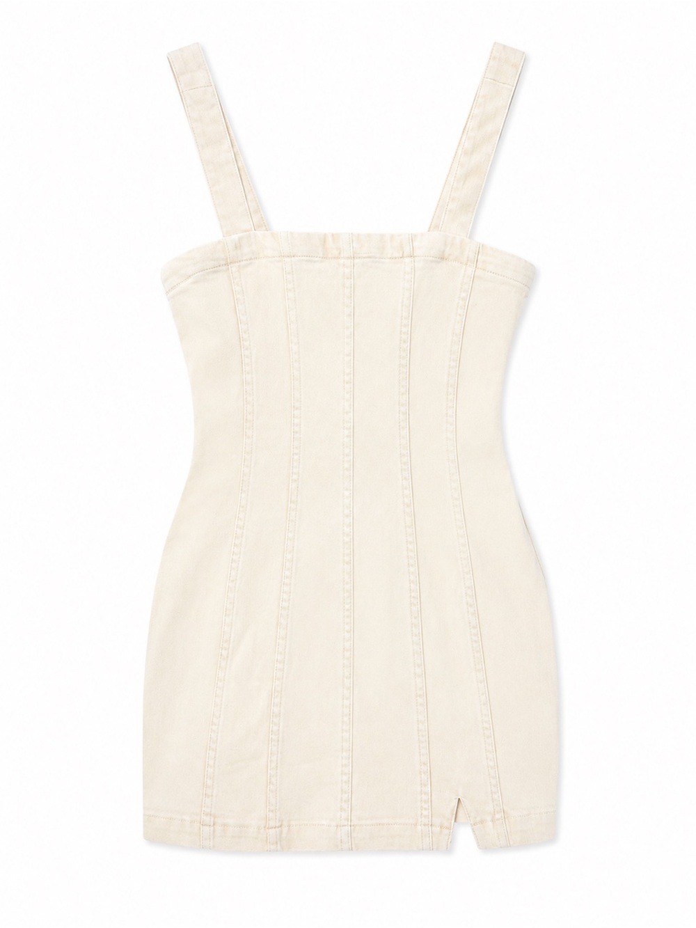 Show Me Your Mumu White Corset Denim Mini Dress Size S Detachable Straps - Picture 3 of 10